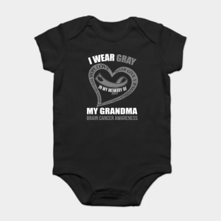 In My Memory Of My Grandma Brain Cancer Awareness Baby Bodysuit